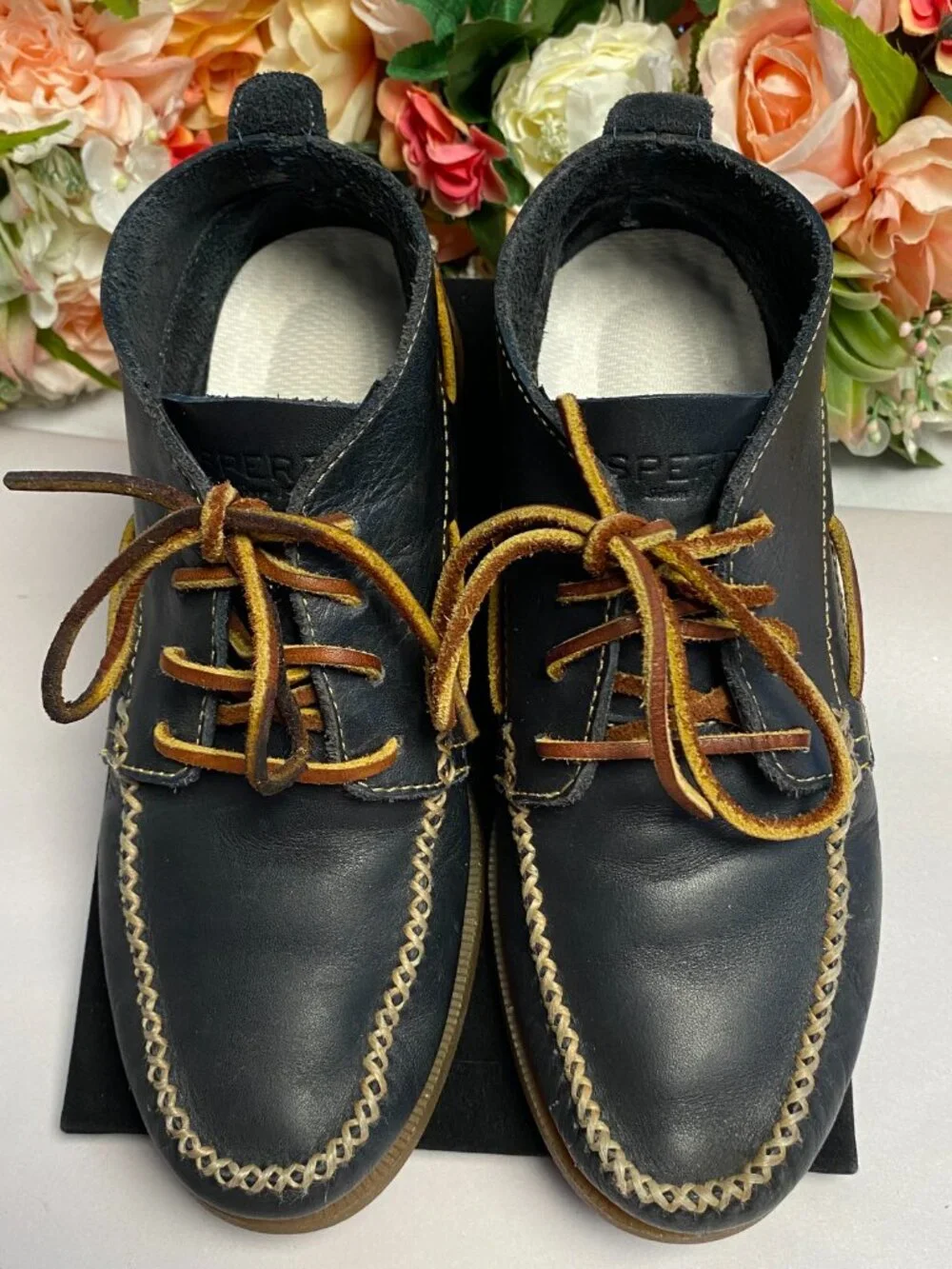 Sperry Top-Sider Navy Leather Boat Chukka Shoes Men’s 7
